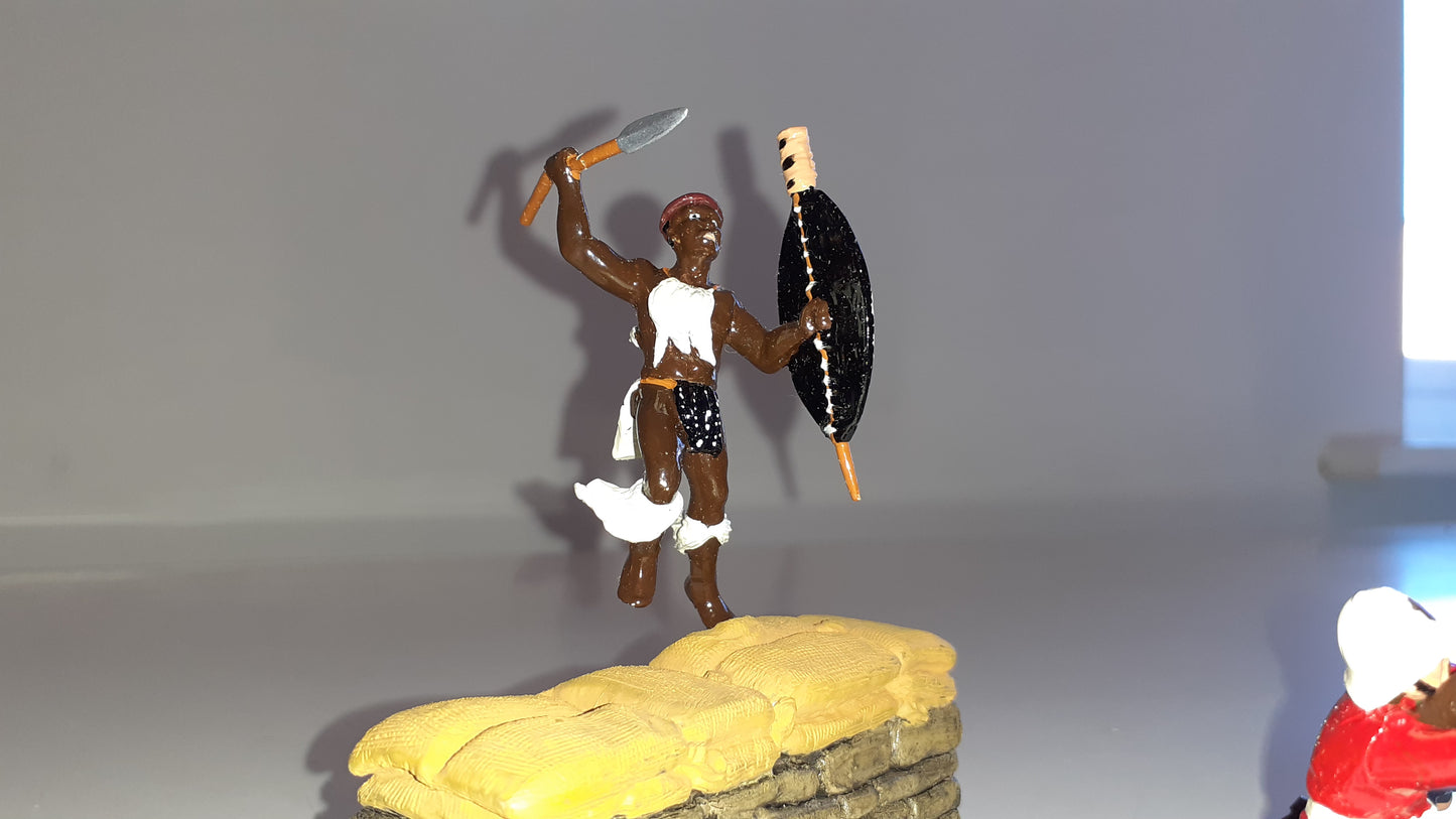 trophy miniatures 1991 zulu war 24th foot Bd6 Behind Wall 1:32 metal boxed S5b1457