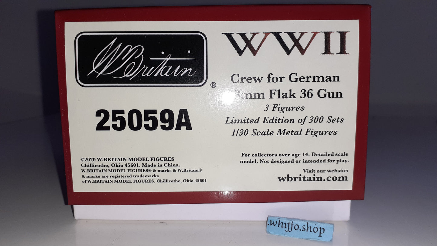 Britains 25059 German 88mm Flak Anti Tank Gun 3 Crew WW2 Sz108 300 Made 2020