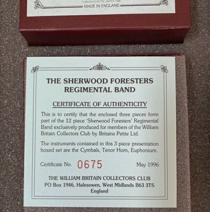 Britains limited edition Sherwood foresters band 1993 1:32