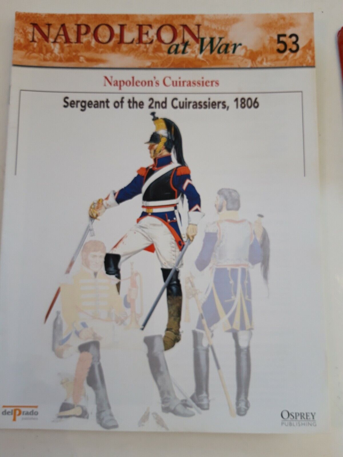 Del prado napoleon at war 53 waterloo 1:30 cuirassiers french mib book