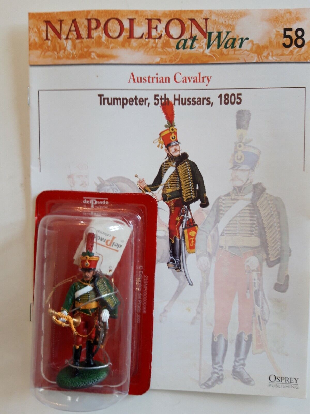 Del prado napoleon at war 58 waterloo 1:30 austrian hussars mib book