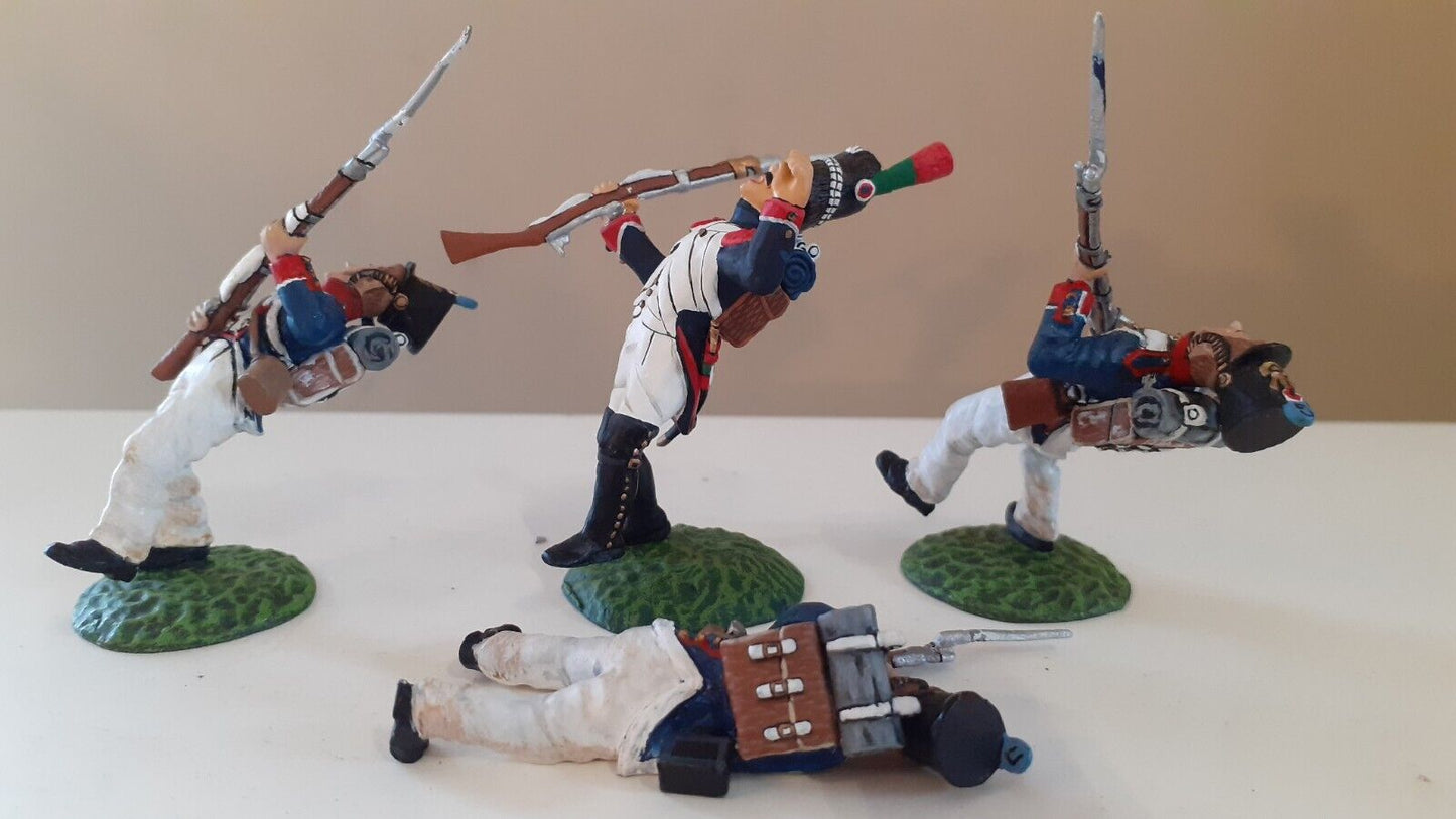 Frontline figures 2002 Napoleonic waterloo 4 french casualties no box 1:32 s1