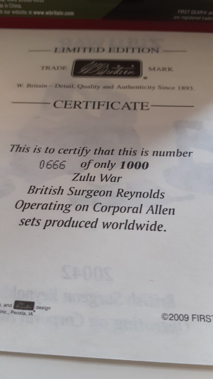 Britains 20042 Zulu wars 24th foot 1:32 metal surgeon reynolds limited boxed wdb