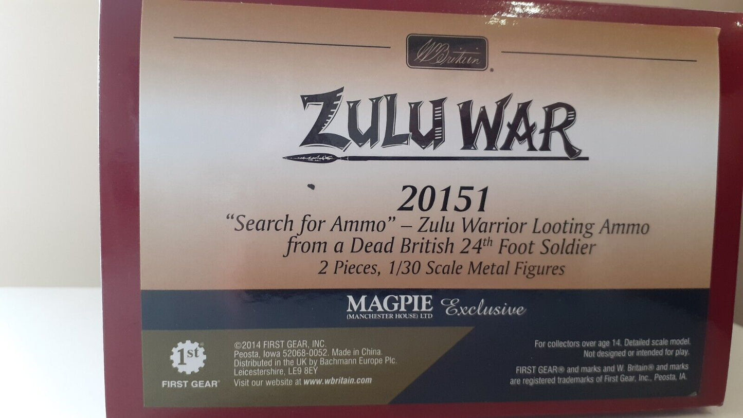 Britains 20151 Zulu wars 24th foot 1:32 metal search for ammo limited boxed s157