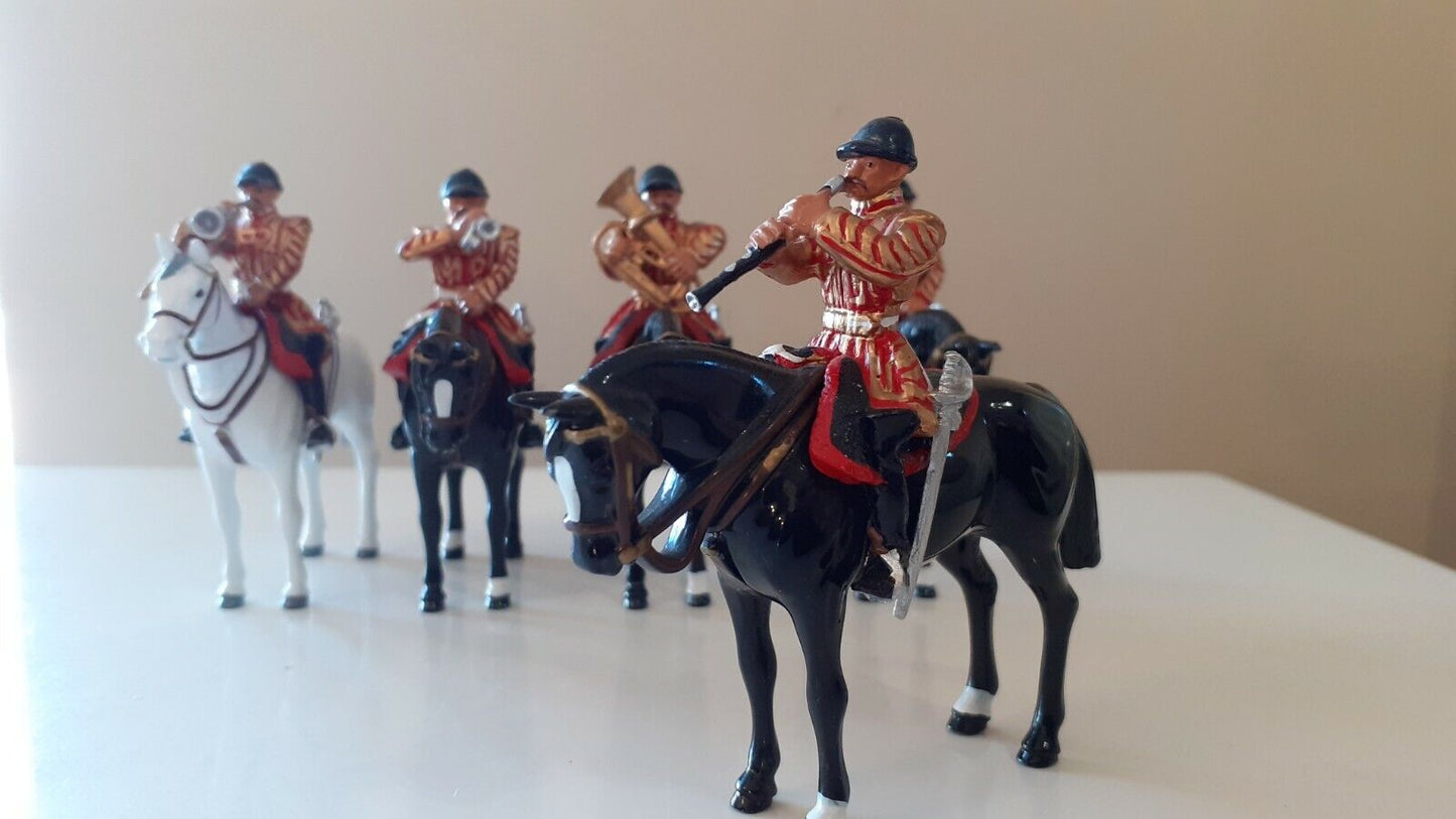 BRITAINS 00074 lifeguards state dress 9 piece MOUNTED BAND 1999 1:32 set 2