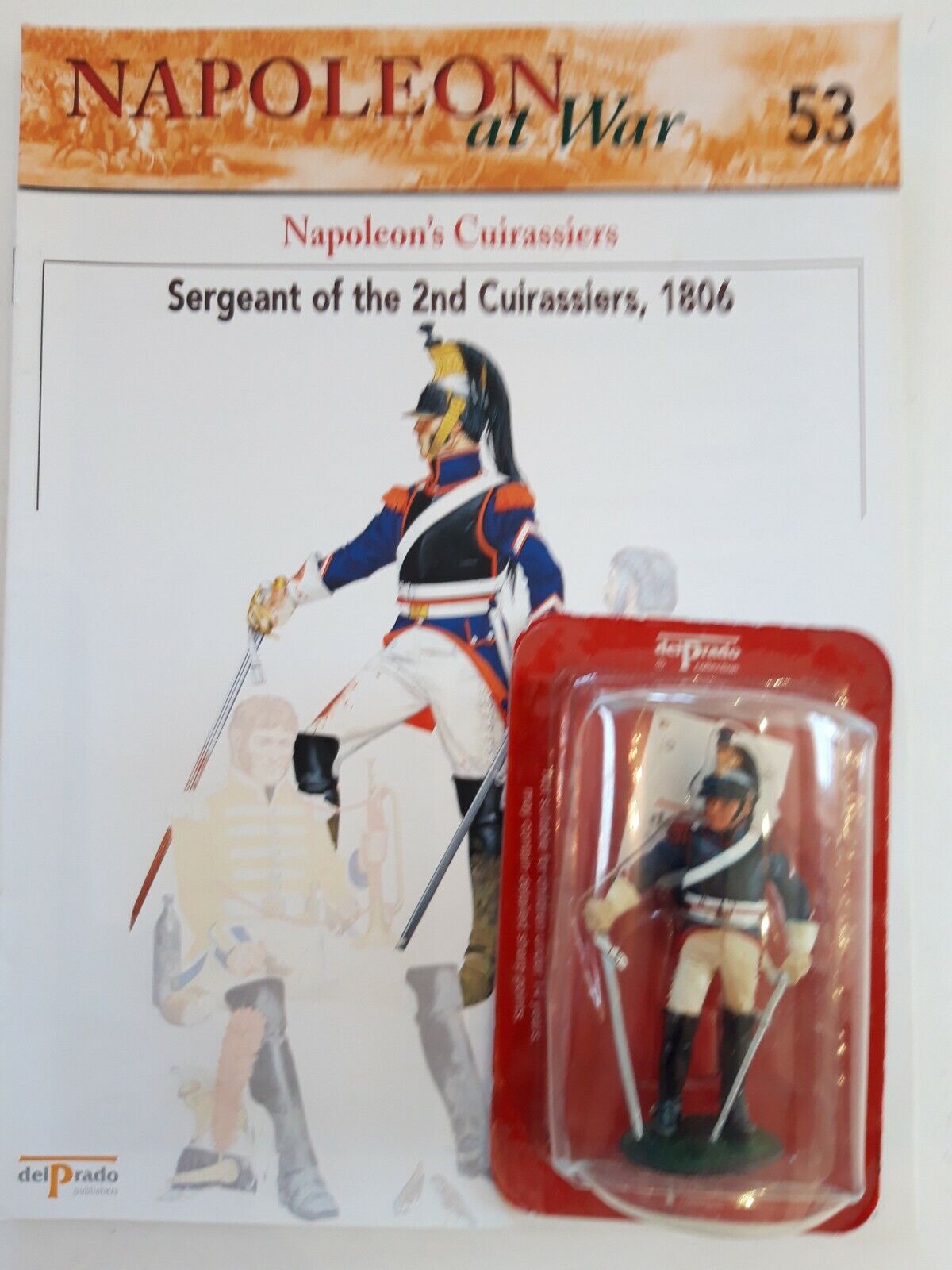 Del prado napoleon at war 53 waterloo 1:30 cuirassiers french mib book
