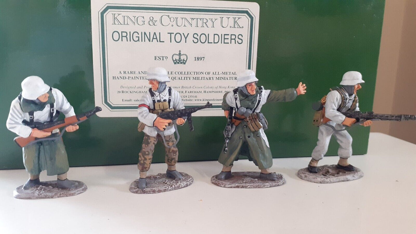 King and country ww2 german assault team boxed 1:30 ws012 ws12 rare winter wdb