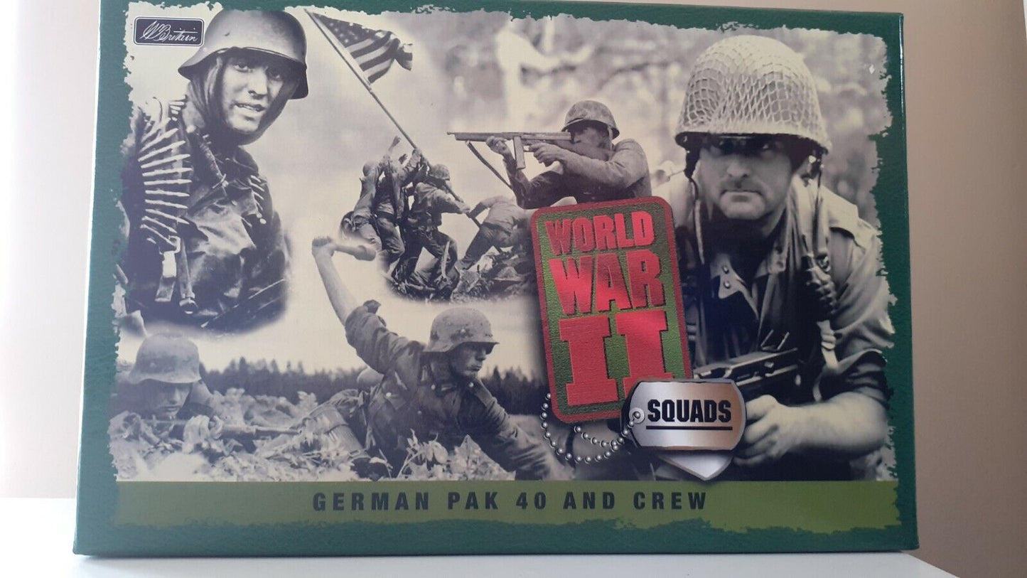 Britains 17452 ww2 german pak40 gun crew boxed d-day artillery 2003