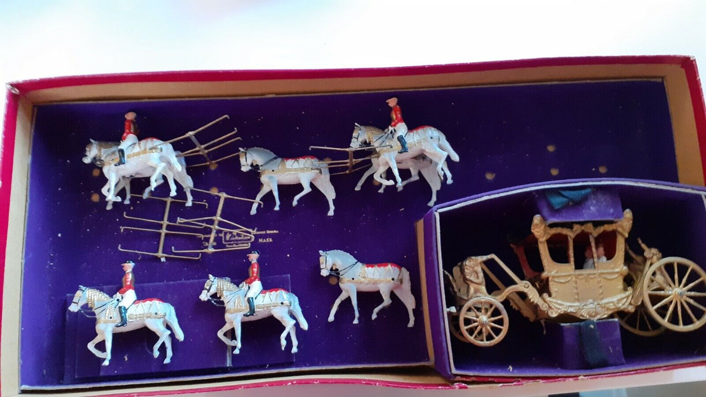 Britains 1470 ceremonial coronation coach queen Elizabeth band 1950s boxed