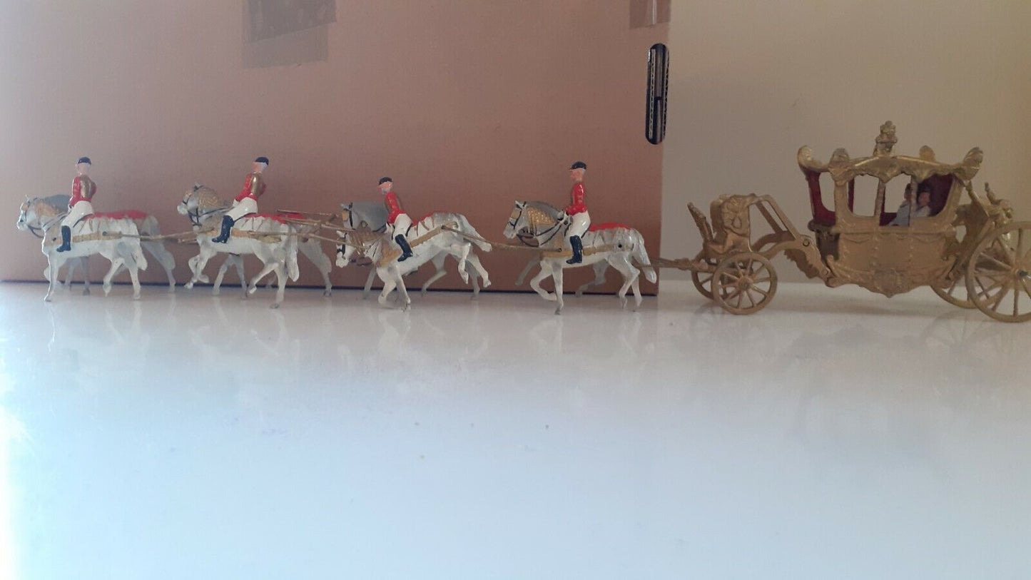 Britains 1470 ceremonial coronation coach queen Elizabeth band 1950s boxed