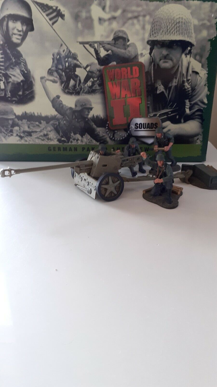 Britains 17452 ww2 german pak40 gun crew boxed d-day artillery 2003