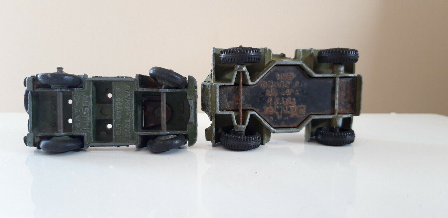 dinky jeep 25mm 1/72 ww2 armoured car gun 1970s b3