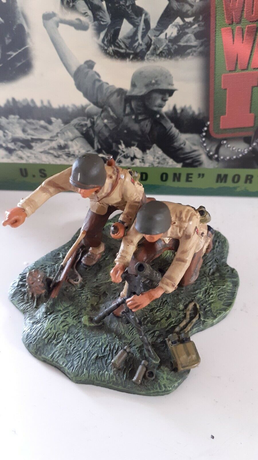 Britains 17455 ww2 d-day us 101st big red one mortar paras 1:32