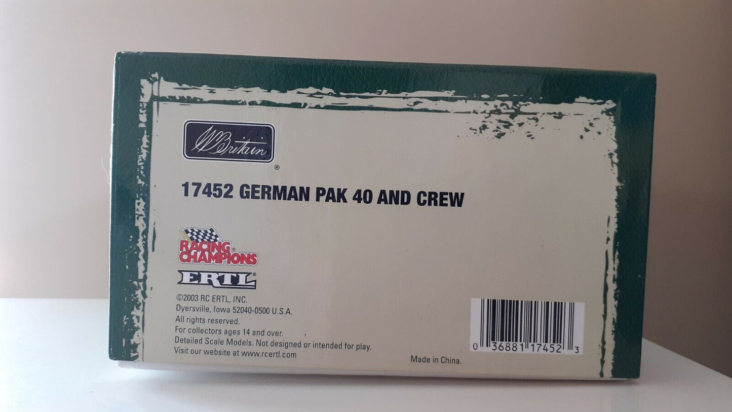 Britains 17452 ww2 german pak40 gun crew boxed d-day artillery 2003