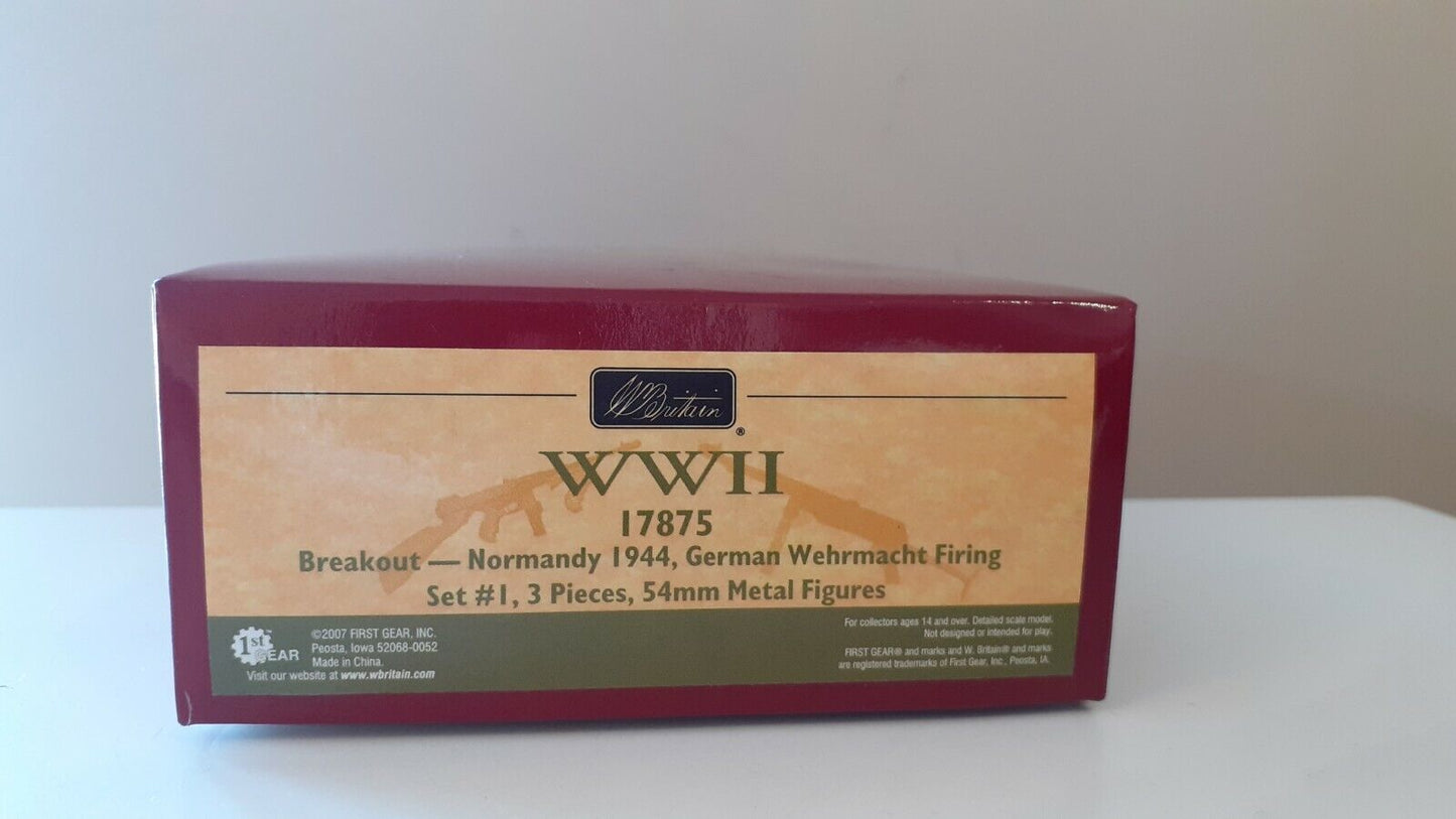 Britains ww2 17875 german infantry firing 2007 metal 1:32 boxed