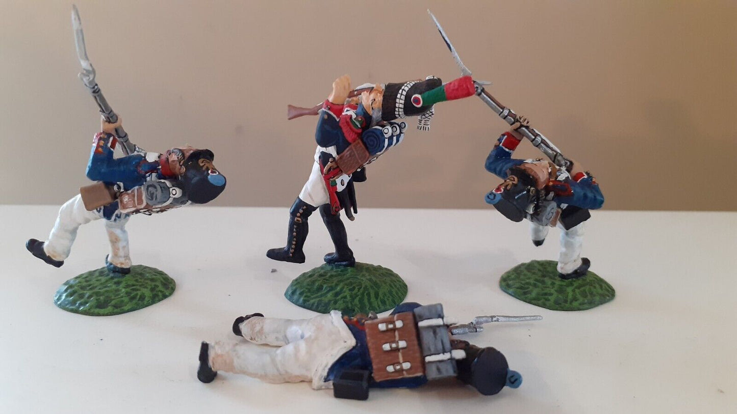 Frontline figures 2002 Napoleonic waterloo 4 french casualties no box 1:32 s1