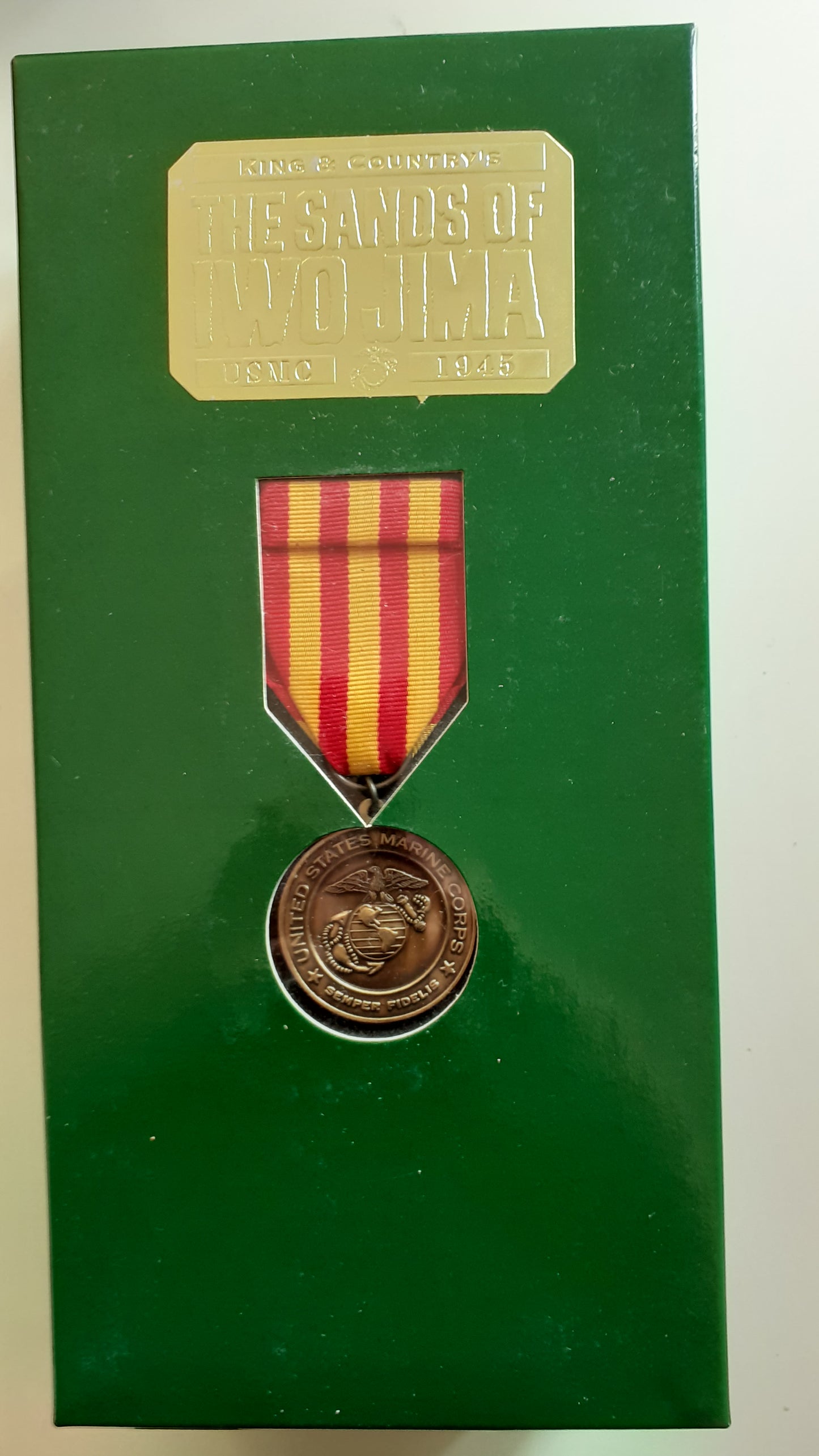 King and country ww2 iwj04 usmc iwo jima 1999 medal boxed wdb