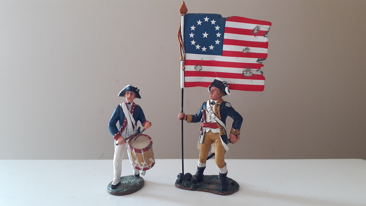 King and country ar035 ar037 American revolution  drummer  flag bearer no box w8