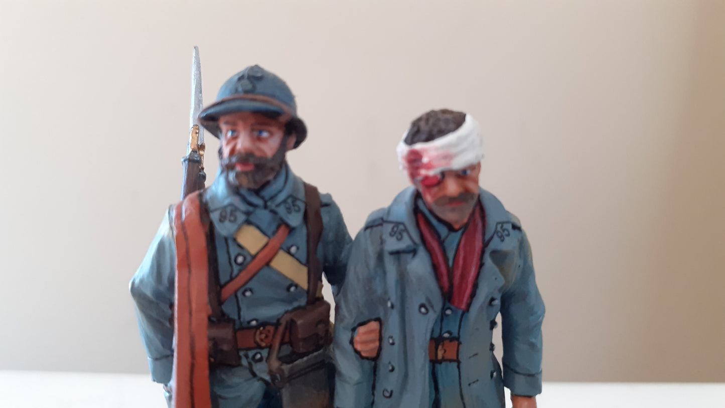 King and country Ww1 French Infantry Poilus Wounded boxed 1:30 wrdb Fw178