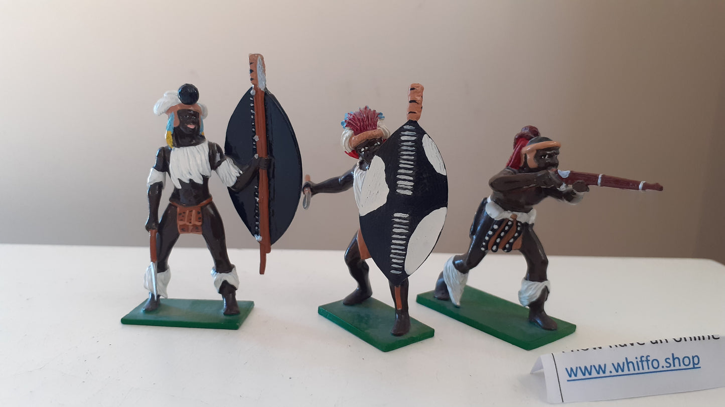 trophy miniatures 1991 zulu War Running  Zs40 Zs16 Hz8 Zulus 1:32 metal Dc