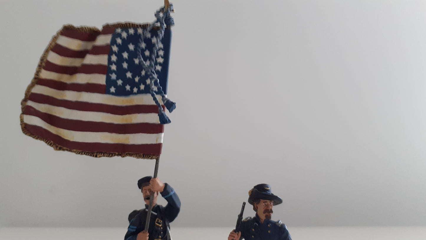 Britains 17662 Union Acw  Flag frock coats Command 2007 1:32 metal S534