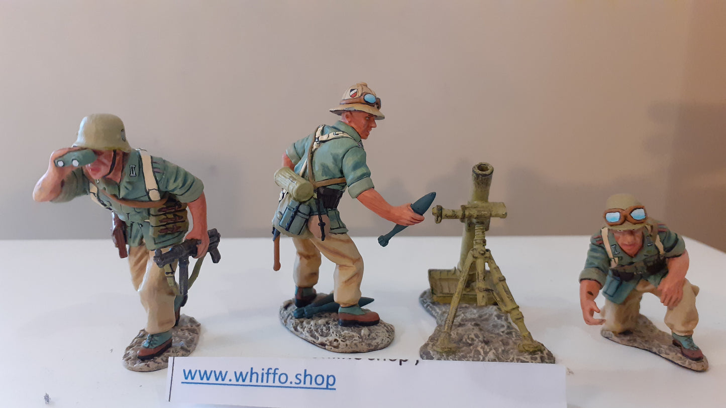 King and country ww2 german Afrika Korps Mortar boxed 1:30 Ak22 Ak022 wdb