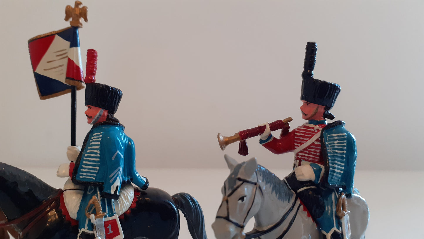 trophy miniatures 1991 Napoleonic War french 1st hussars Cavalry h1 1:32 s8b67