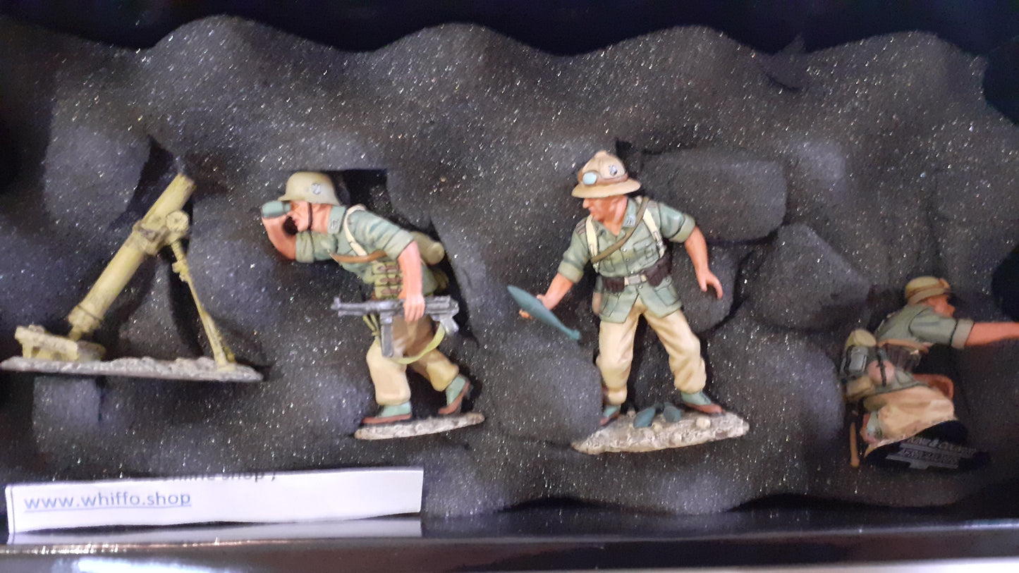 King and country ww2 german Afrika Korps Mortar boxed 1:30 Ak22 Ak022 wdb