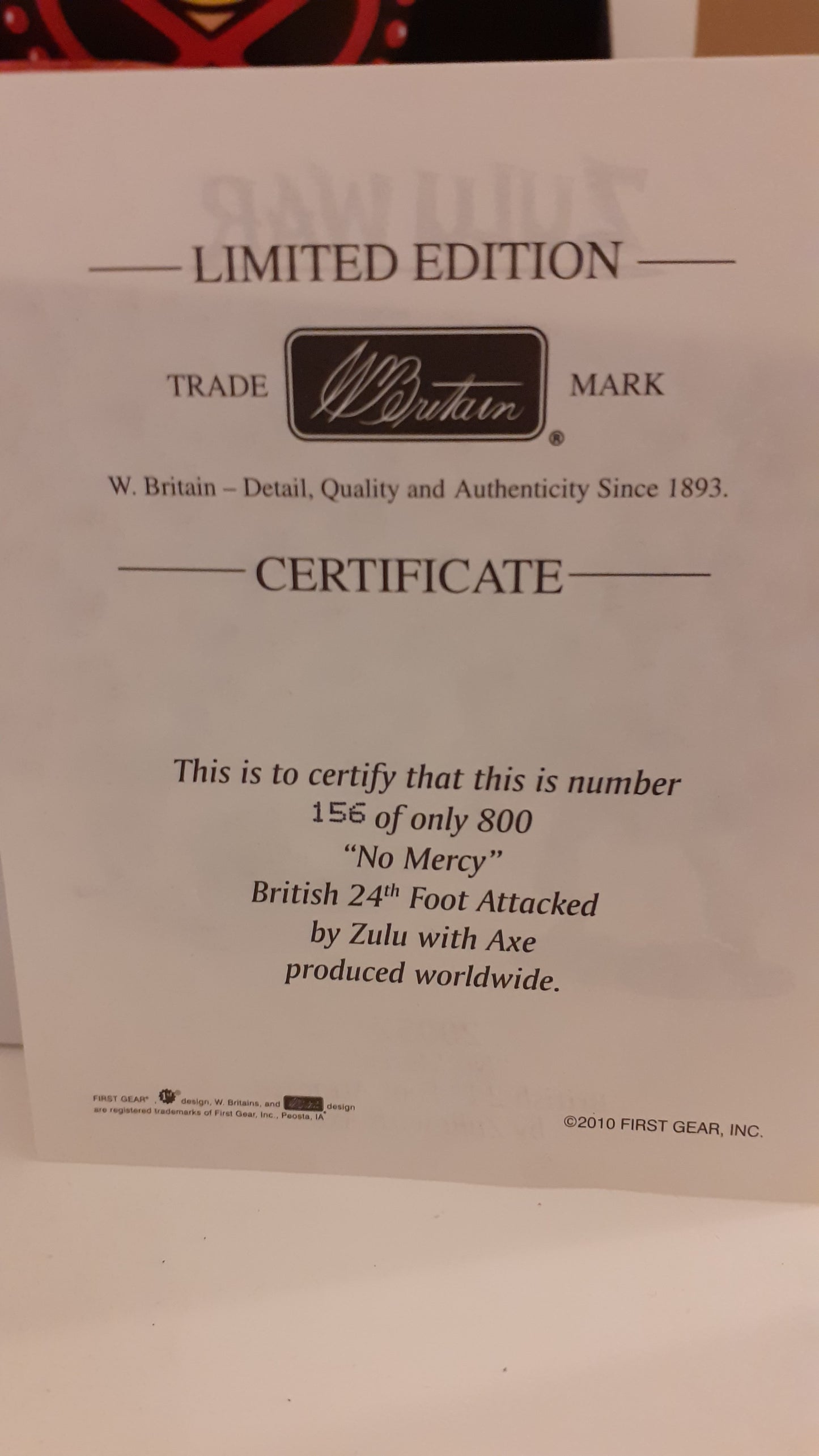 Britains 20057 Zulu wars 24th foot 1:32 metal no mercy limited boxed s851