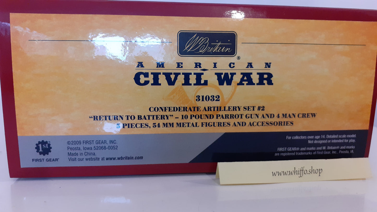 Britains 31032 2009 Acw Confederate Artillery Parrot Gun Crew boxed 1:32 Wdb