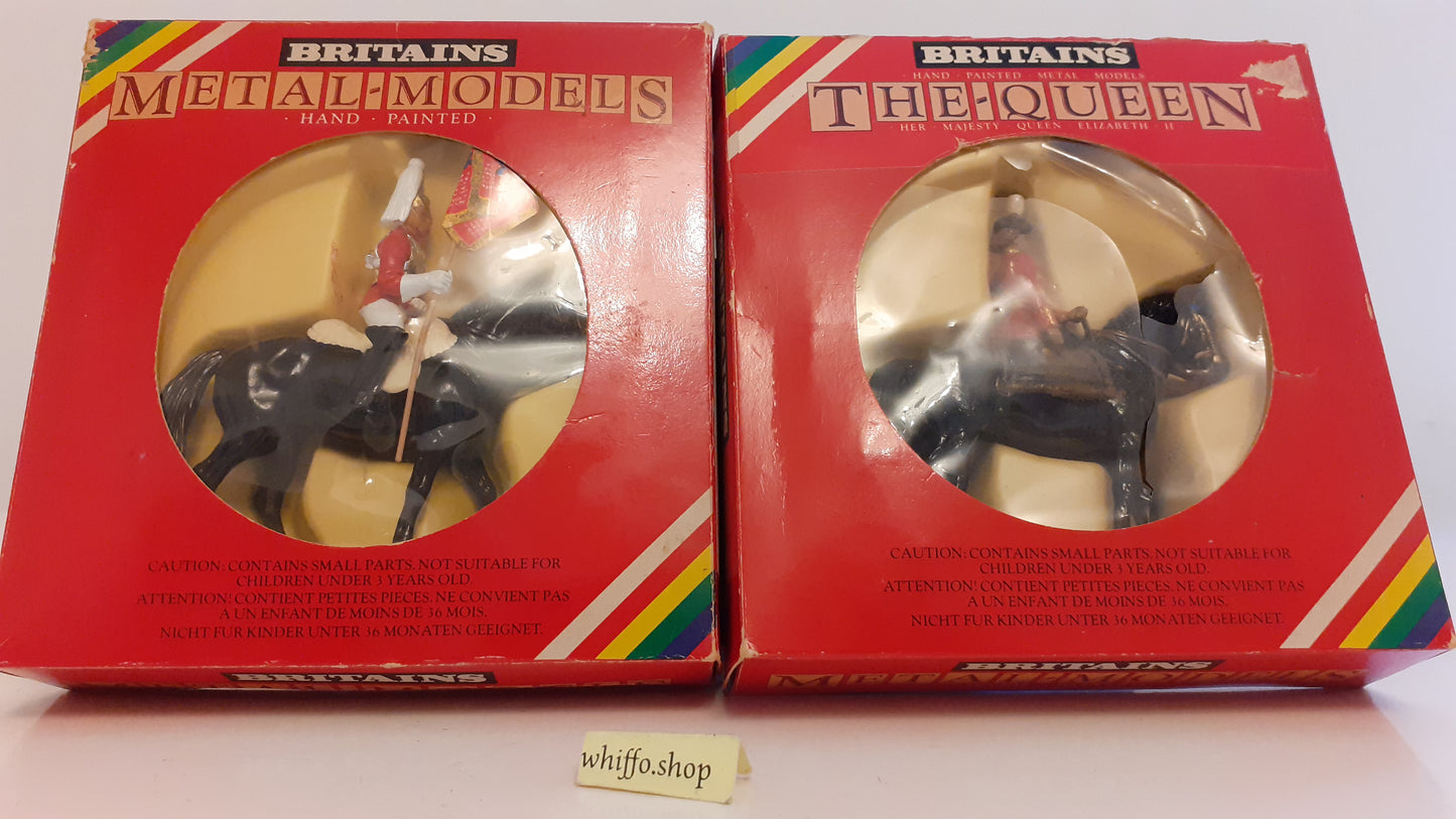 Britains 7232 7246 ceremonial lifeguard standard bearer queen  1:32 1980 s7b8