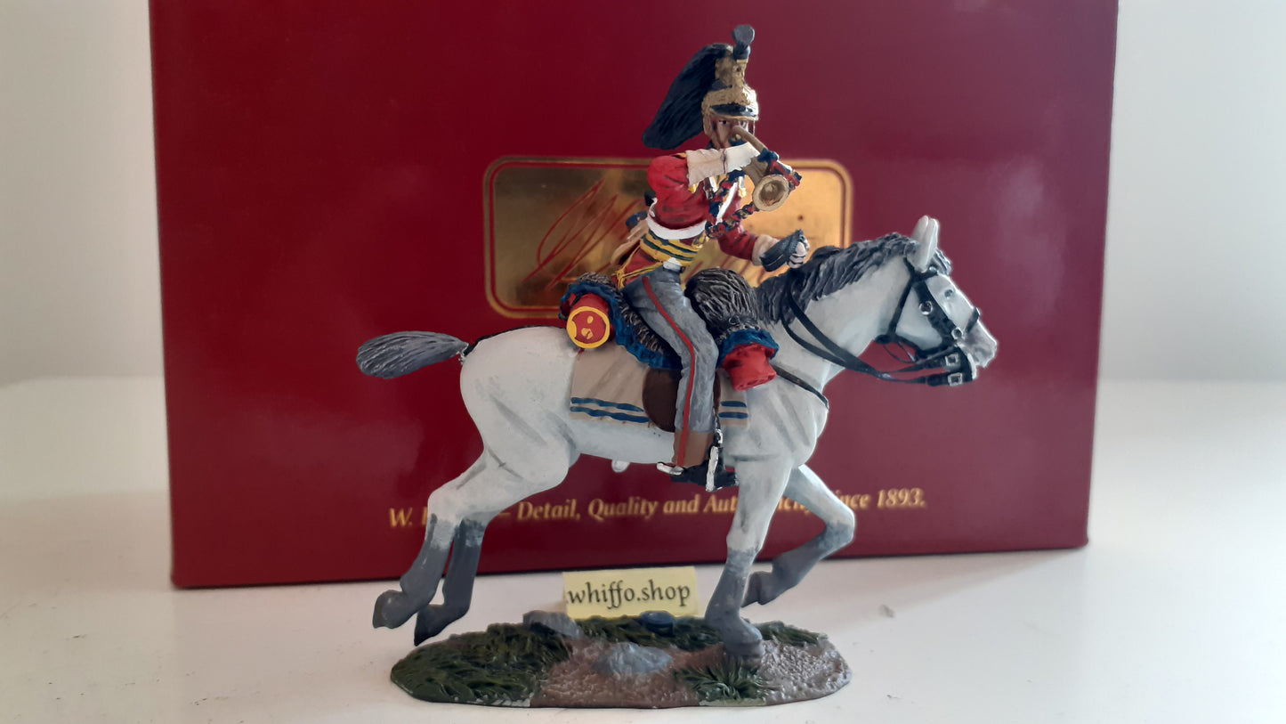 Britains 36057 Napoleonic Waterloo 1st Royal Dragoons bugler Charging boxed S8