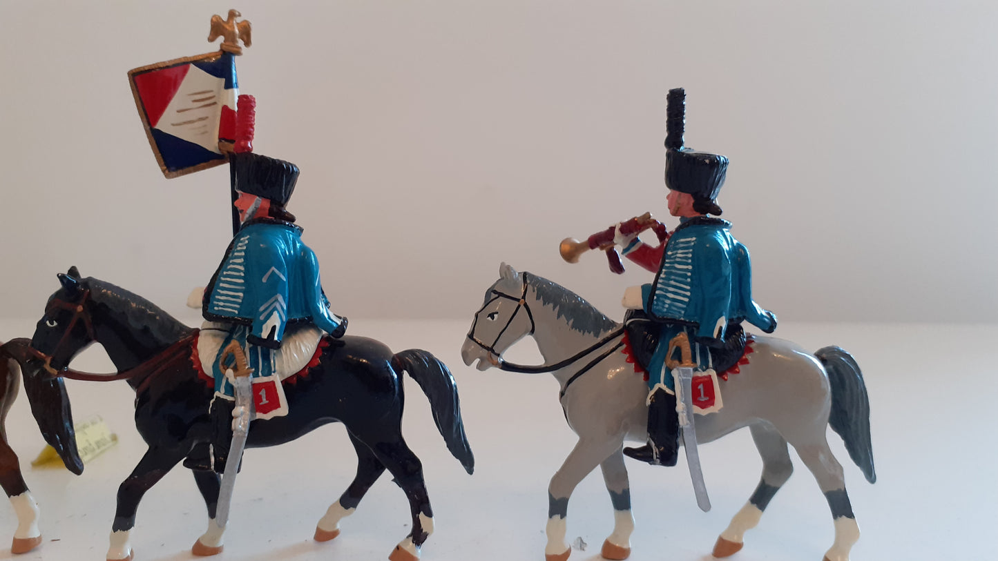 trophy miniatures 1991 Napoleonic War french 1st hussars Cavalry h1 1:32 s8b67