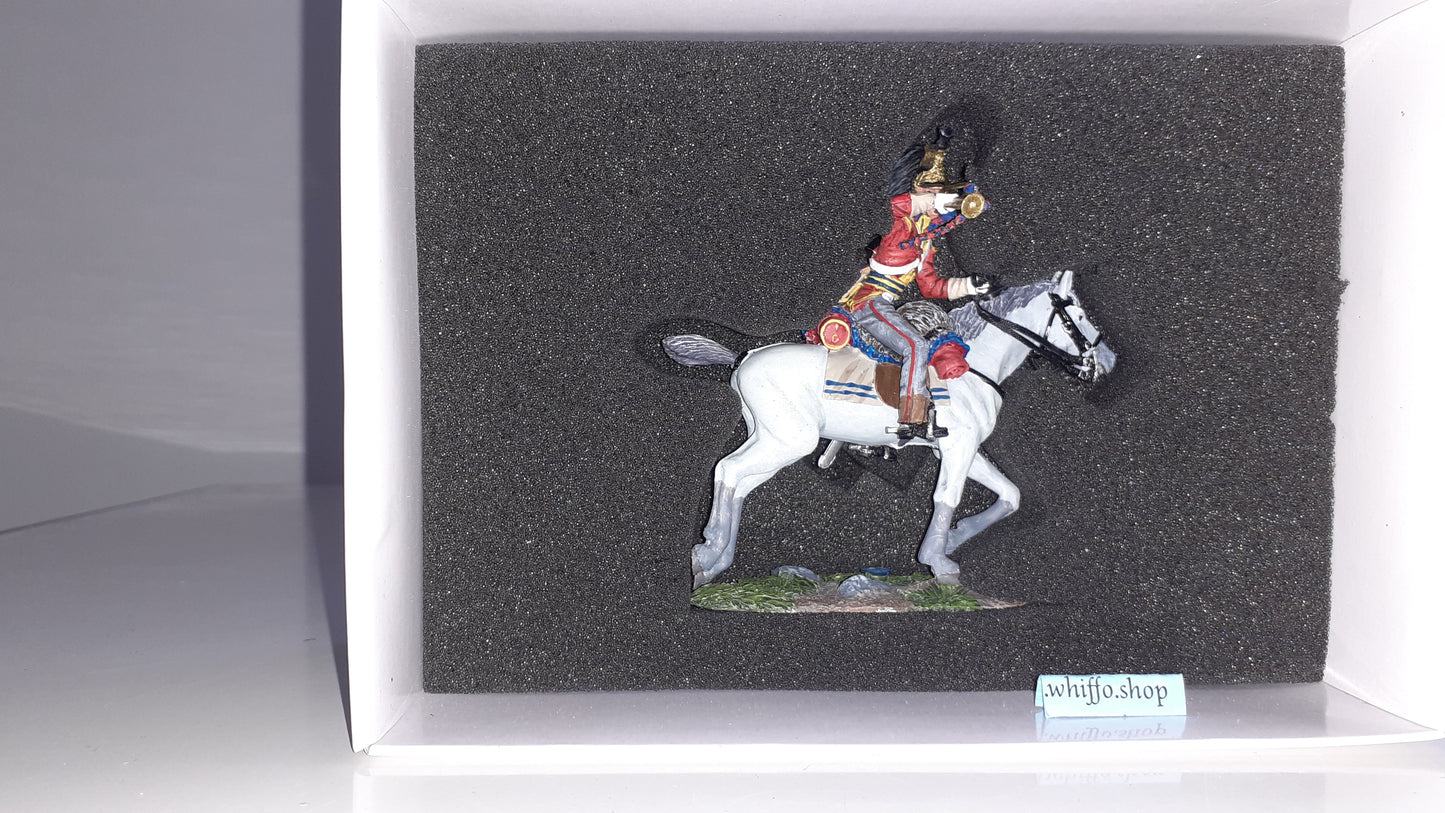 Britains 36057 Napoleonic Waterloo 1st Royal Dragoons bugler Charging boxed S8