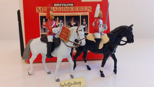 Britains 7230 7247 ceremonial lifeguard  and trumpeter  1:32 1980 boxed s7b8
