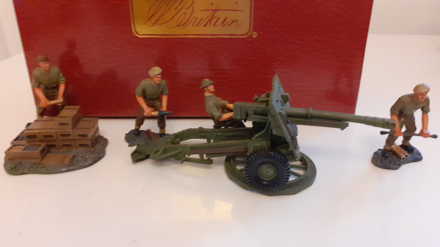 Britains 17587 Ww2 British 25lb Artillery Howitzer Crew  boxed 2005 Wdb70