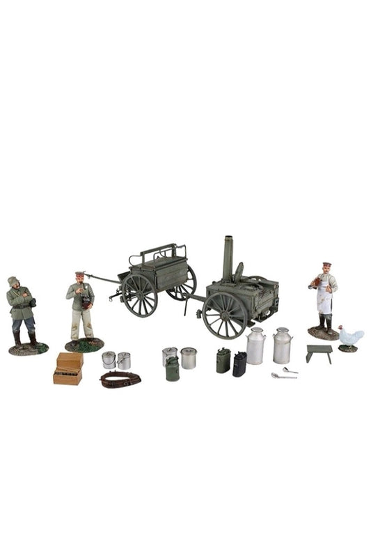 Britains 23101 ww1 german Field kitchen limber 3 figures accessories wdb74