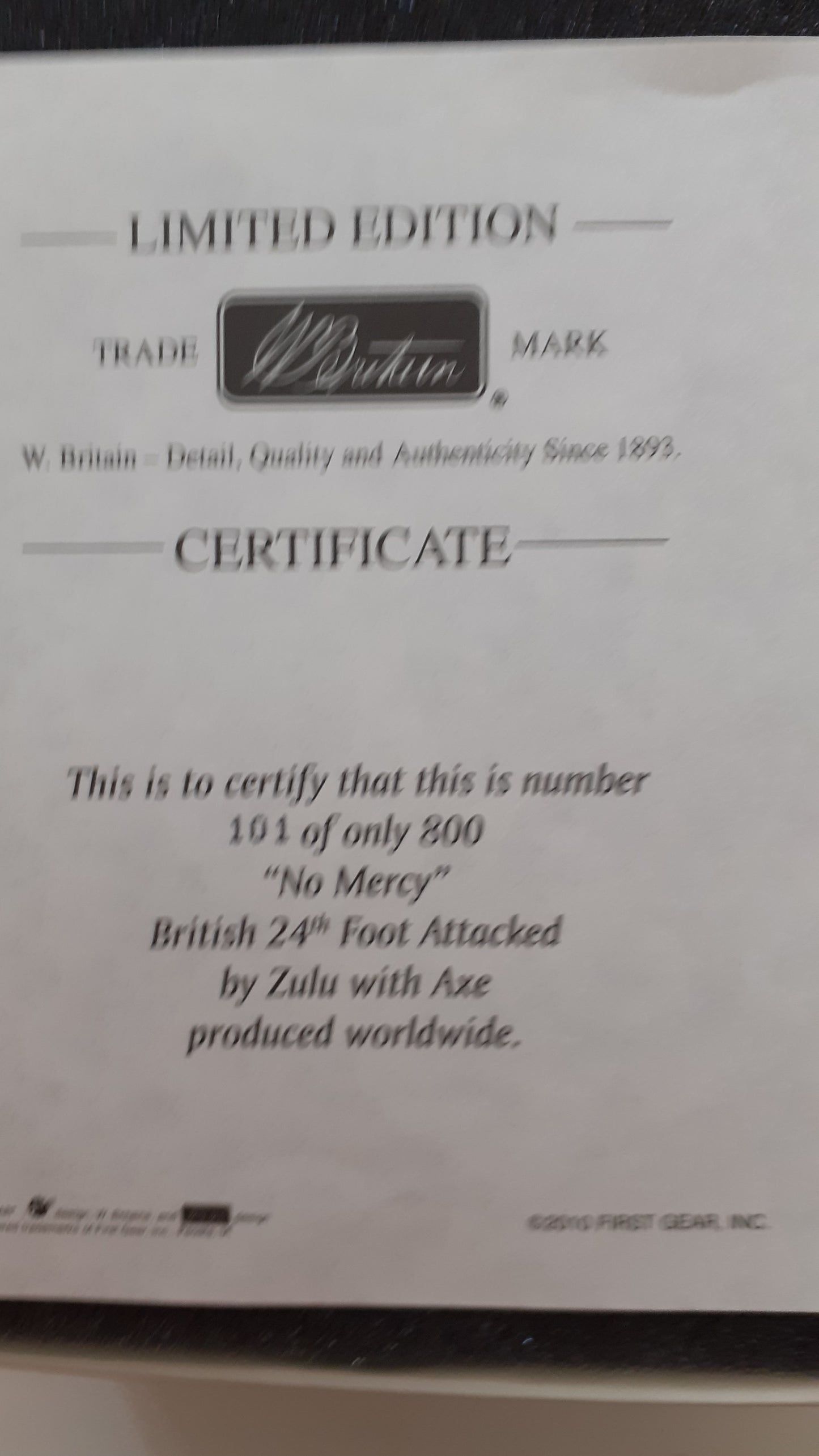Britains 20057 Zulu wars 24th foot 1:32 metal no mercy limited boxed s872