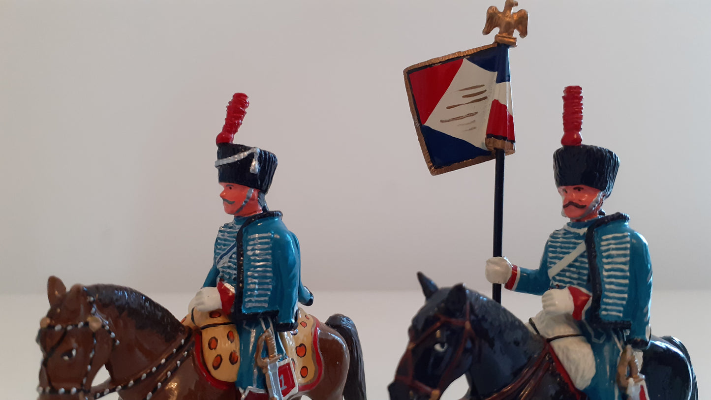 trophy miniatures 1991 Napoleonic War french 1st hussars Cavalry h1 1:32 s8b67