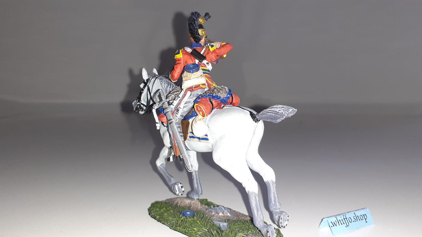 Britains 36057 Napoleonic Waterloo 1st Royal Dragoons bugler Charging boxed S8