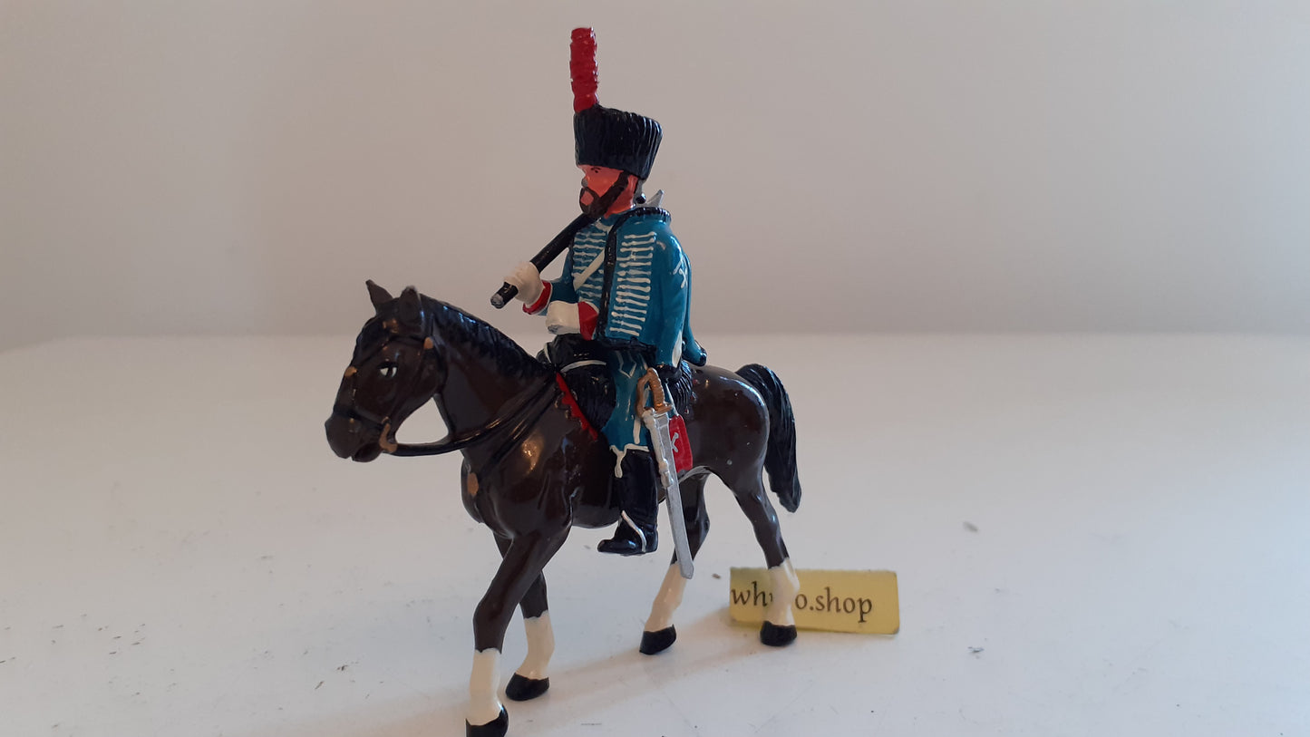 trophy miniatures 1991 Napoleonic War french 1st hussars Cavalry h4 1:32 s8b20
