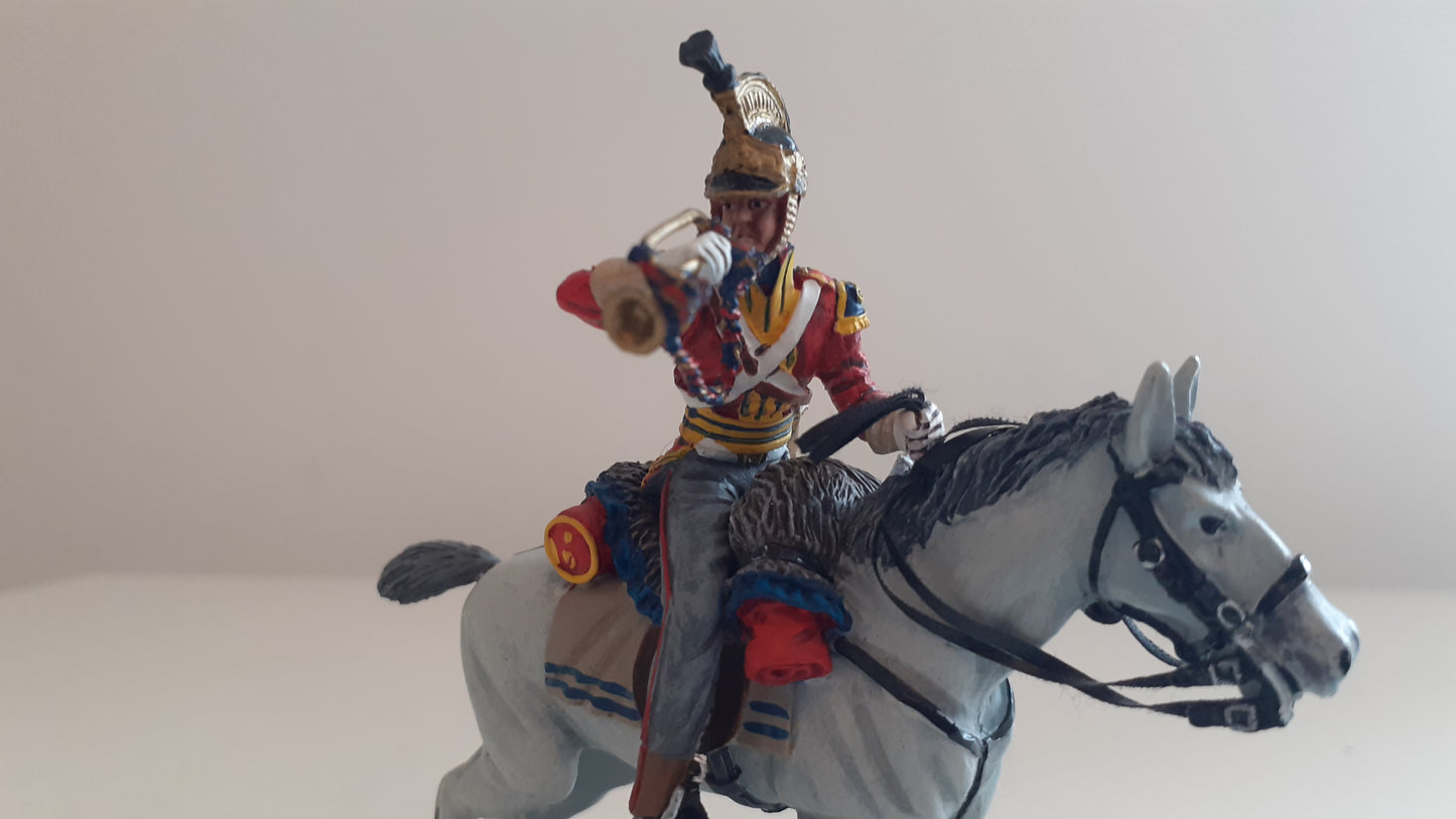 Britains 36057 Napoleonic Waterloo 1st Royal Dragoons bugler Charging boxed S8