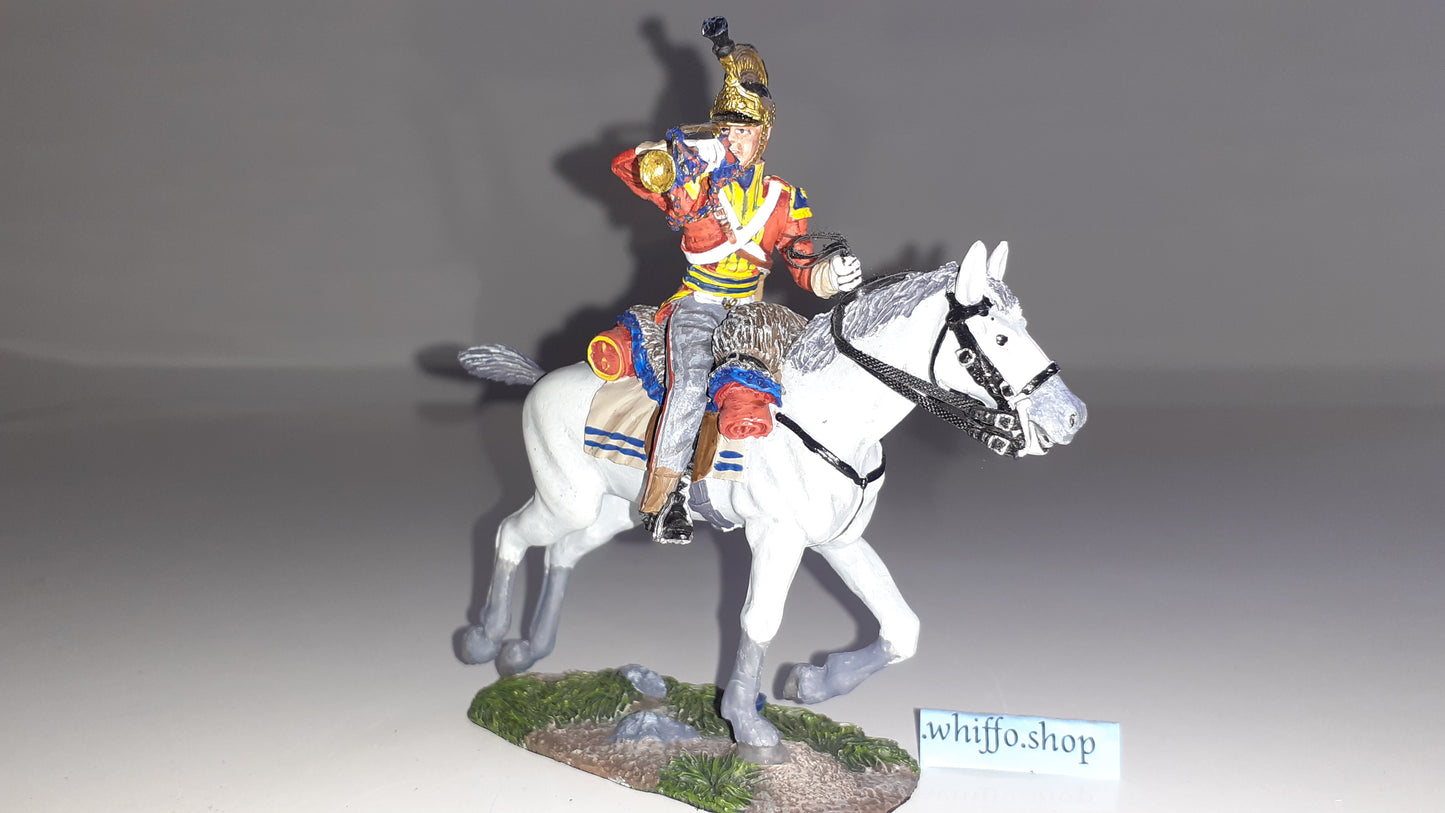 Britains 36057 Napoleonic Waterloo 1st Royal Dragoons bugler Charging boxed S8