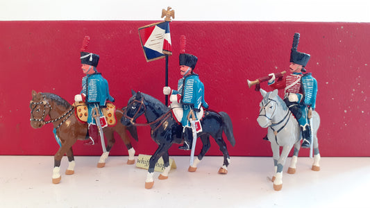 trophy miniatures 1991 Napoleonic War french 1st hussars Cavalry h1 1:32 s8b67