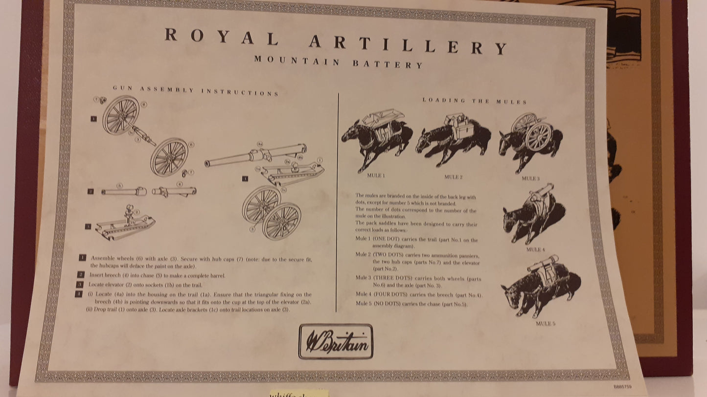 Britains 8857 Royal Artillery Mountain 1994 1:32 metal S545