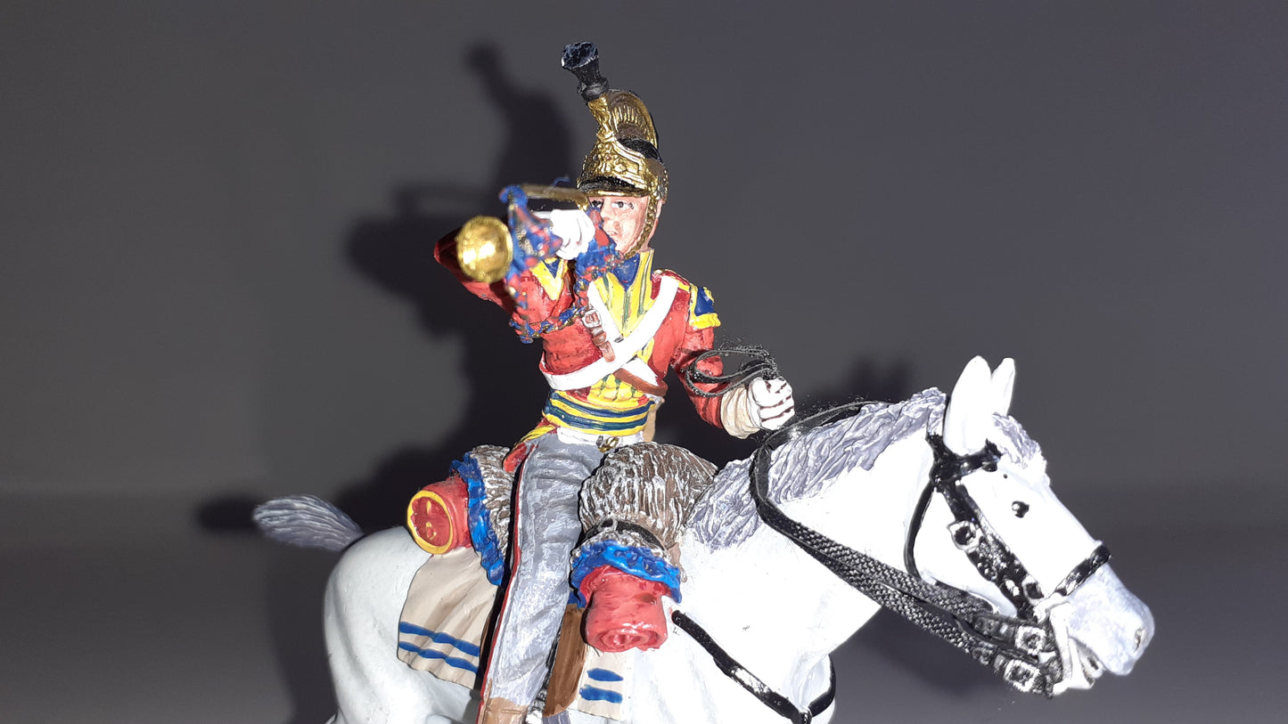 Britains 36057 Napoleonic Waterloo 1st Royal Dragoons bugler Charging boxed S8