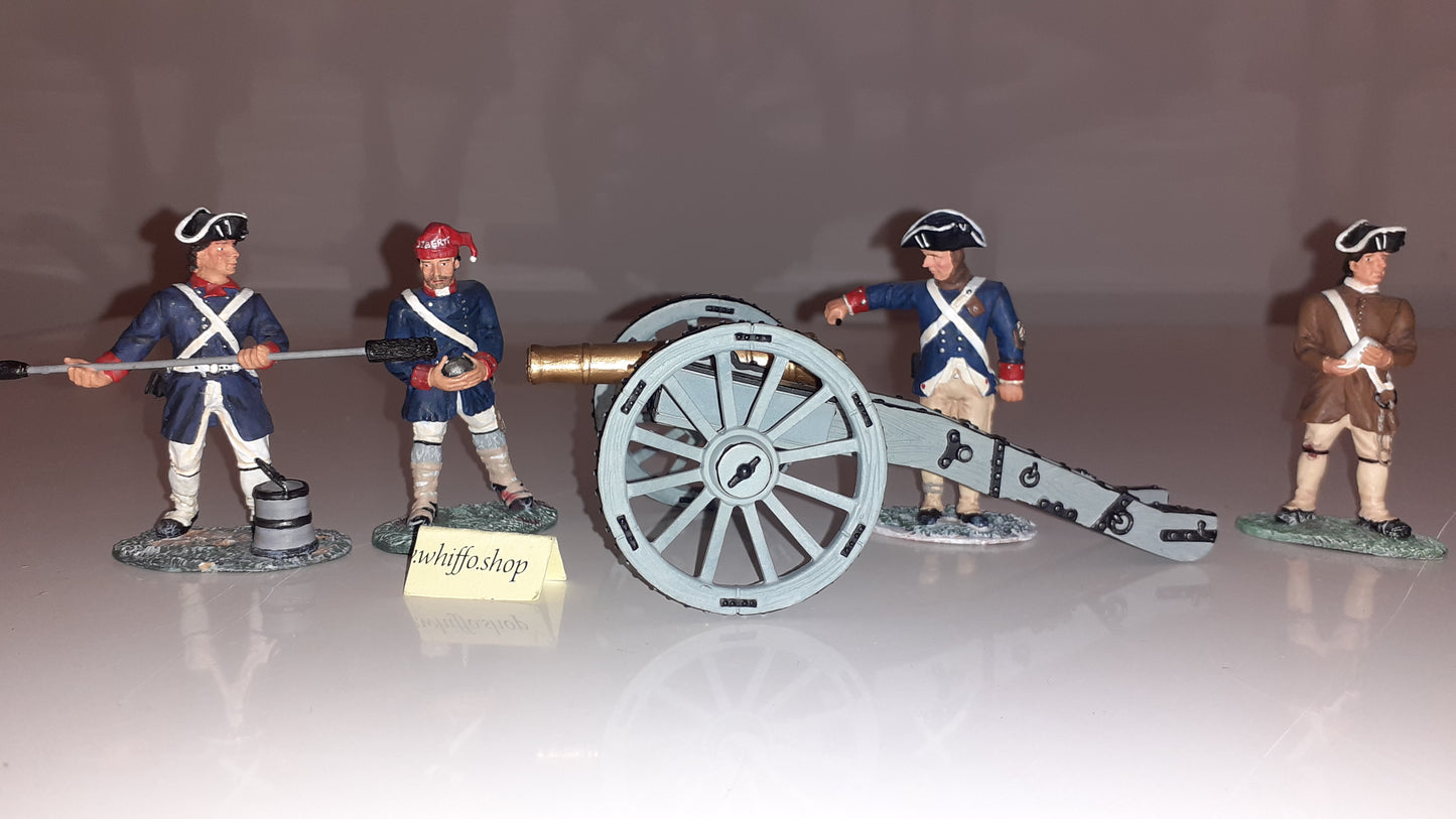 Britains 17285 2001 awi American 6lb gun and crew 1 missing figure boxed S4