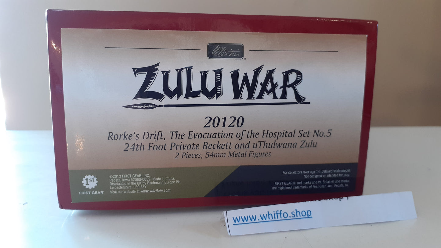 Britains 20120 Zulu wars 24th foot 1:32 Beckett metal Stuck In Guts  boxed wdb