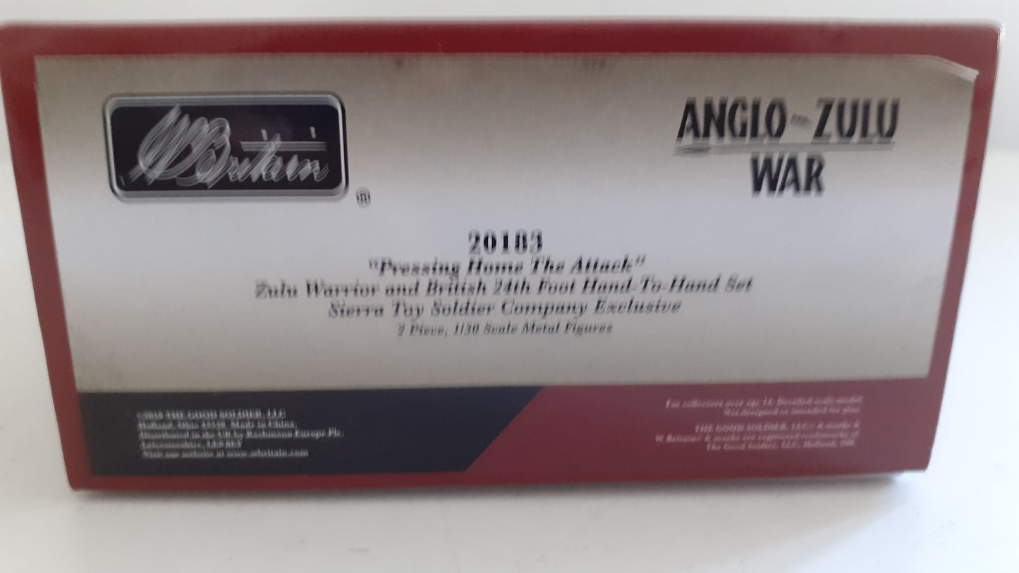 britains 20183 pressing home attack zulu war 24th foot 1:32 metal boxed wb64