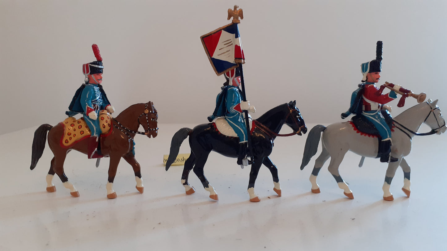 trophy miniatures 1991 Napoleonic War french 1st hussars Cavalry h1 1:32 s8b67
